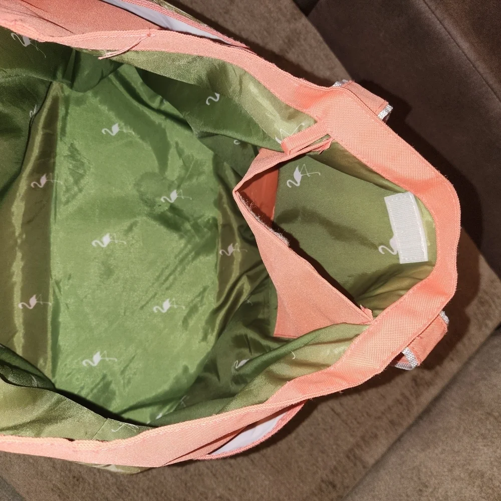 Ron Jon Coral and Green Leaf Beach Bag